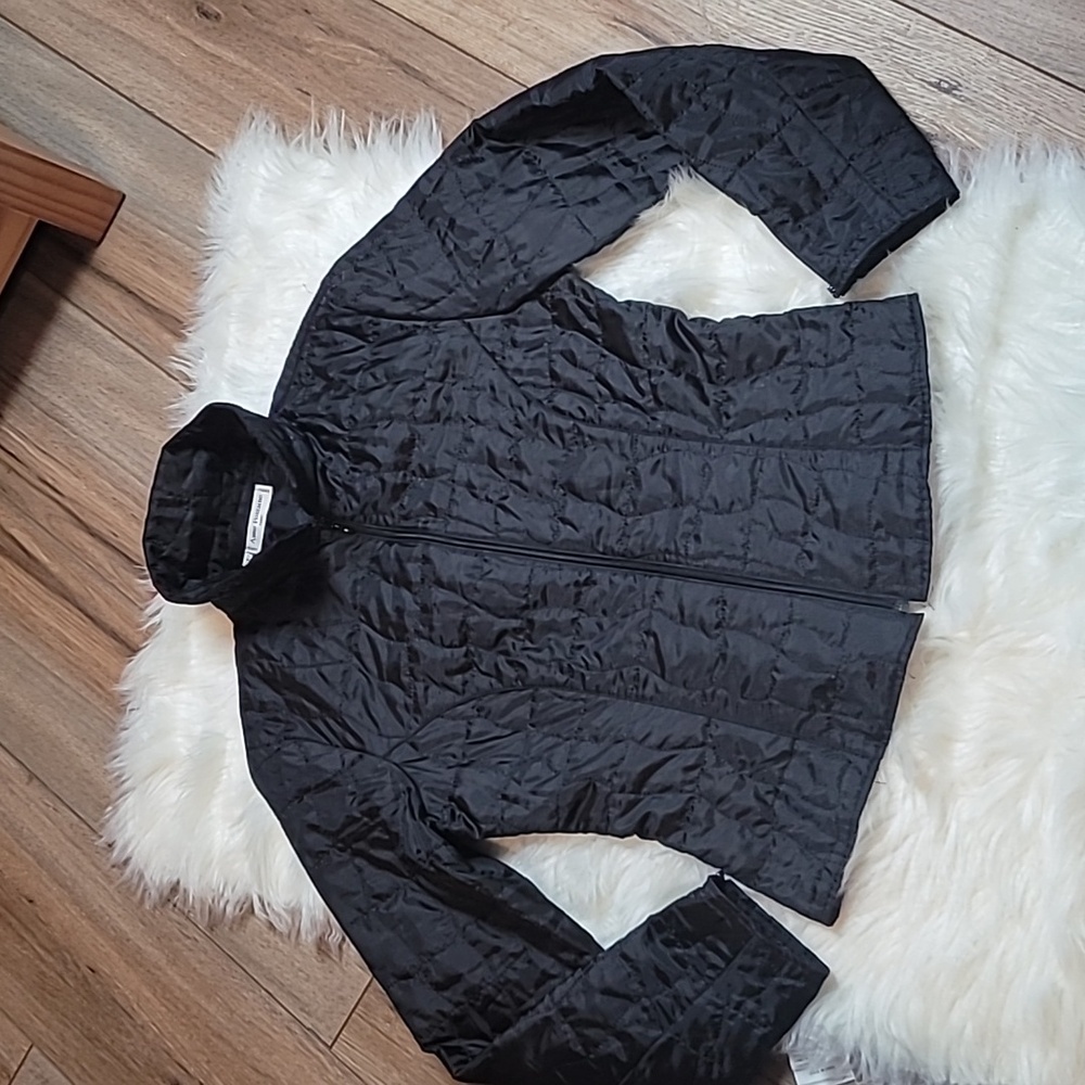 Anne Fontaine Black Quilted Lightweight Full Zip Jacket Size 1 Fitted